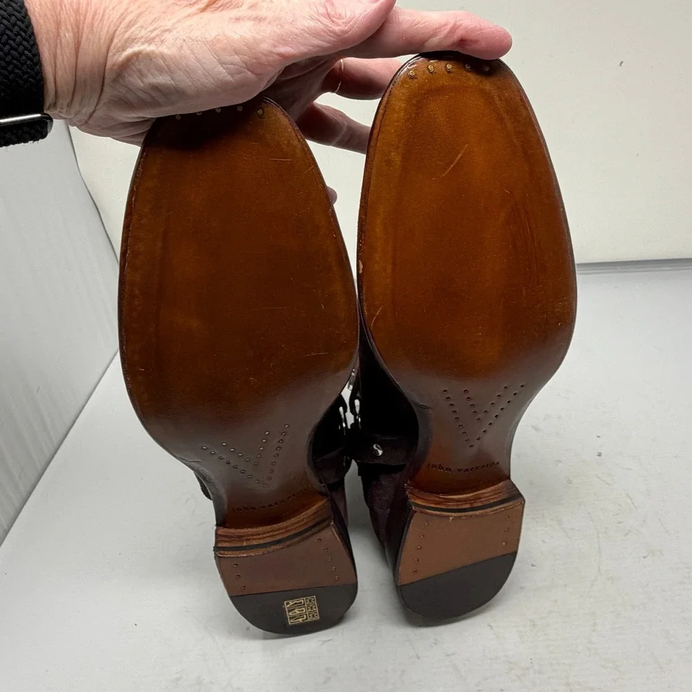 John Varvatos Mens Brown Suede Regent Harness ‎ Boots Made in Italy Size 10 NWOT